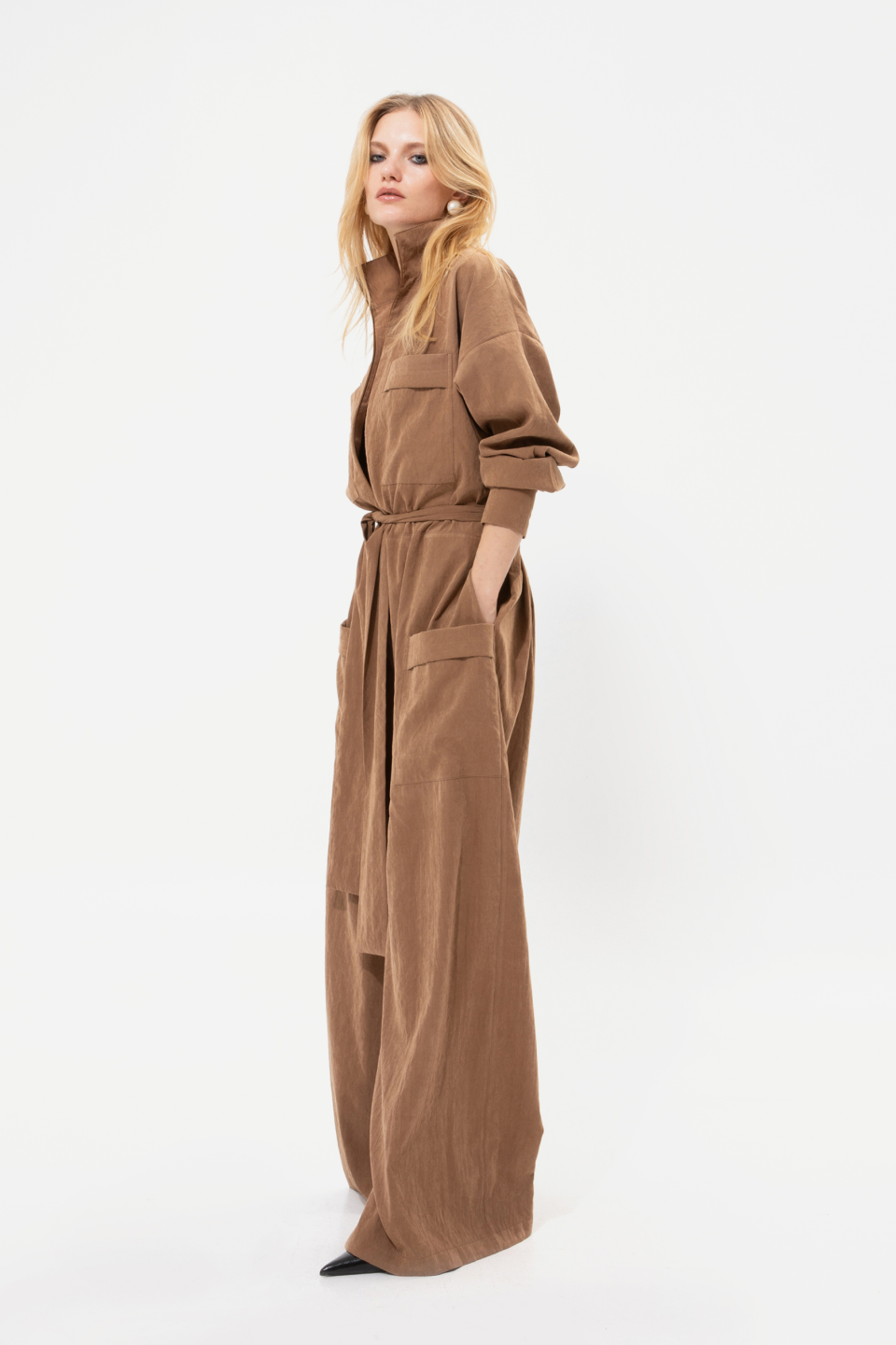 Tan Playsuit | Vassia Kostara